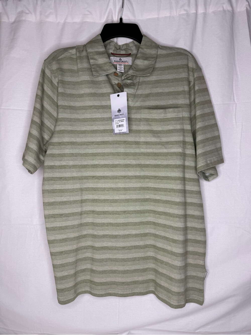 RAINFOREST Men's Light Green Striped Polo